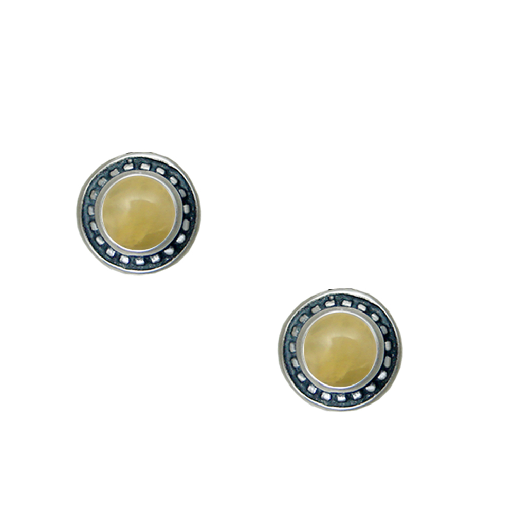 Sterling Silver Petite Yellow Aragonite Post Stud Earrings